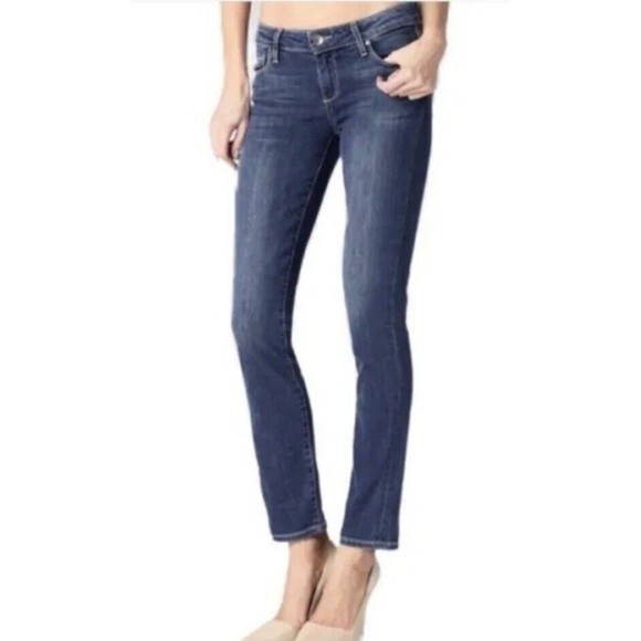 Paige Skyline Ankle Peg Dark Wash Jeans Size 26 Skinny Mid-Rise Denim - Picture 1 of 9